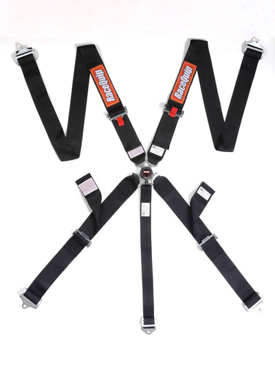 Camlock 5 Point Harness Set Black<br>3 in. Lap and Shoulder - 2 in. Sub