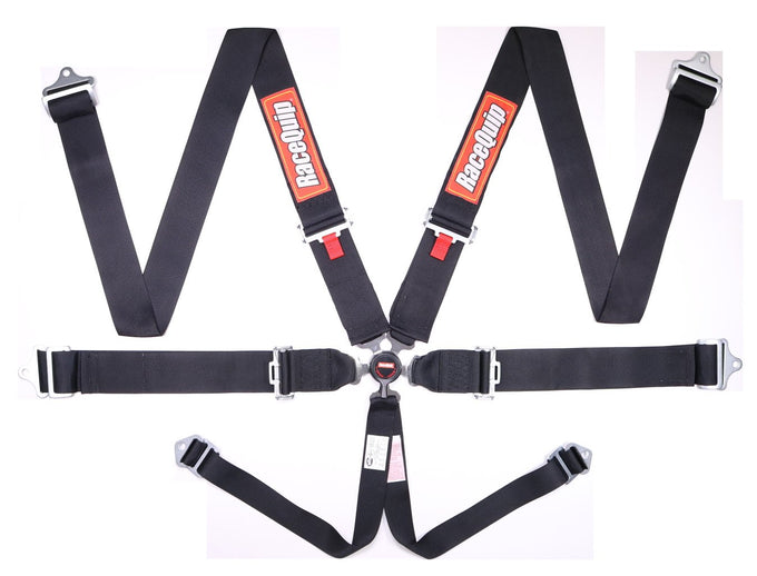 Camlock 6 Point Harness Set<br>Black - 3 in. Lap and Shoulder - 2 in. Sub