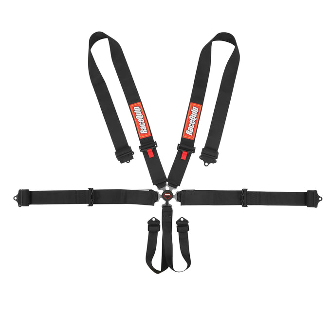 Camlock 6 Point Harness Set<br>Black - 3 in. Lap and Shoulder - 2 in. Sub