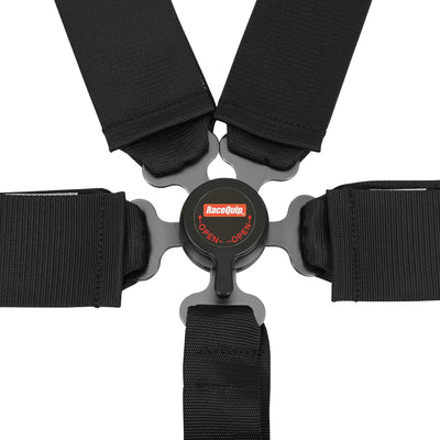 Camlock 6 Point Harness Set<br>Black - 3 in. Lap and Shoulder - 2 in. Sub