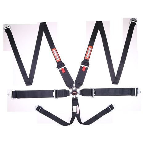 Camlock 6 Point HANS Harness Set Black<br>3 in. Lap - 3 in. to 2 in. Shoulder - 2 in. Sub