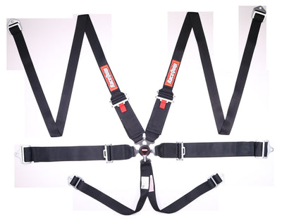 Camlock 6 Point HANS Harness Set Black<br>3 in. Lap - 3 in. to 2 in. Shoulder - 2 in. Sub