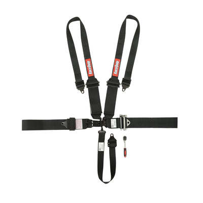 5 Point Harness - Small Buckle Ratcheting Latch & Link<br>Black - 3 in. Lap - 3 in. to 2 in. Shoulder - 2 in. Sub