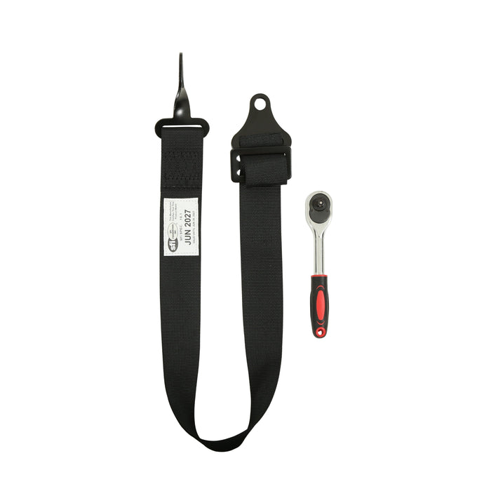 5 Point Harness - Small Buckle Ratcheting Latch & Link<br>Black - 3 in. Lap - 3 in. to 2 in. Shoulder - 2 in. Sub