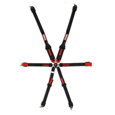 FIA 6 Point Camlock Harness Set<br>Black - 3 in. to 2 in. HANS/FHR Shoulders FIA 8853-2016