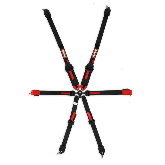 FIA 6 Point Camlock Harness Set<br>Black - 3 in. to 2 in. HANS/FHR Shoulders FIA 8853-2016