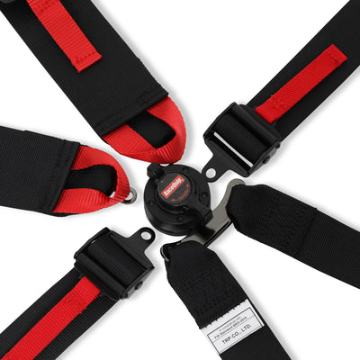 FIA 6 Point Camlock Harness Set<br>Black - 3 in. to 2 in. HANS/FHR Shoulders FIA 8853-2016