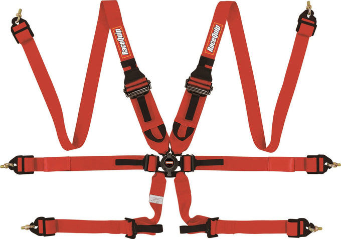 FIA 6 Point Camlock Harness Set<br>Red - 3 in. to 2 in. HANS/FHR Shoulders FIA 8853-2016