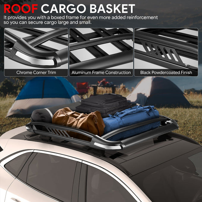 50 L x 38 W x 5.5 in. H 150lbs Cargo Basket <br> Fits Vehicles with Crossbars