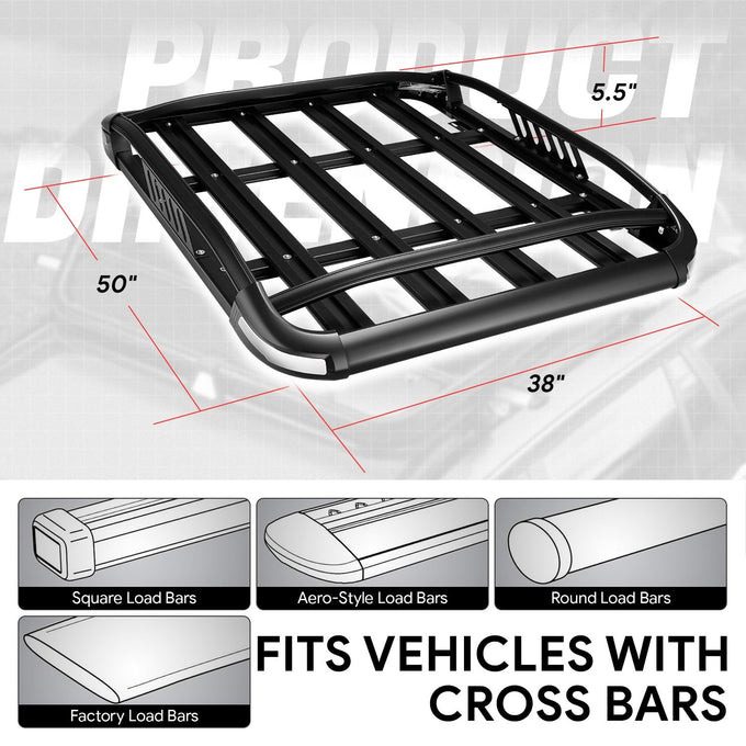 50 L x 38 W x 5.5 in. H 150lbs Cargo Basket <br> Fits Vehicles with Crossbars