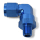90 Degree Adapter Fitting <br> -8 AN 90 Degree Female to Male 1/4in Swivel NPT