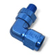90 Degree Adapter Fitting <br> -8 AN 90 Degree Female to Male 1/4in Swivel NPT