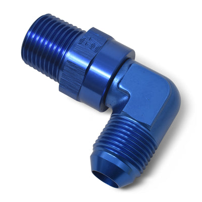 90 Degree Adapter Fitting <br> -8 AN 90 Degree Male to Male 1/4in Swivel NPT