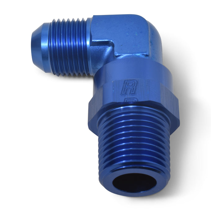 90 Degree Adapter Fitting <br> -8 AN 90 Degree Male to Male 3/8in Swivel NPT