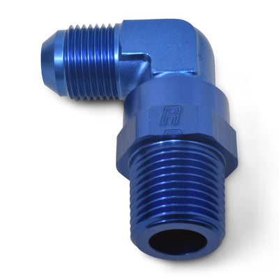 90 Degree Adapter Fitting <br> -8 AN 90 Degree Male to Male 1/2in Swivel NPT