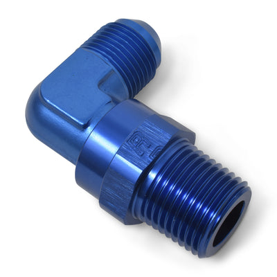 90 Degree Adapter Fitting <br> -8 AN 90 Degree Male to Male 1/2in Swivel NPT