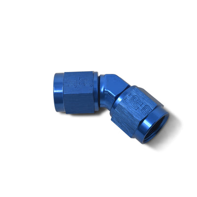45 Degree Adapter Fitting <br> 45 Degree Feamale AN seivel to female AN swivel