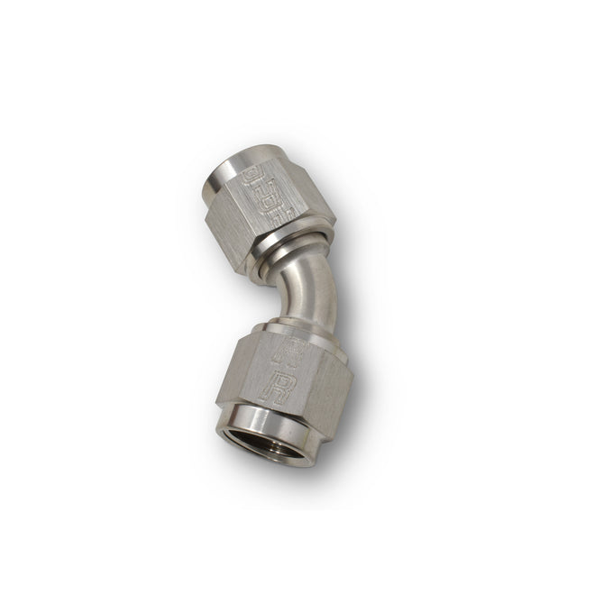 -6AN 45 Degree Coupler Fitting <br> Fitting Size: -6 AN