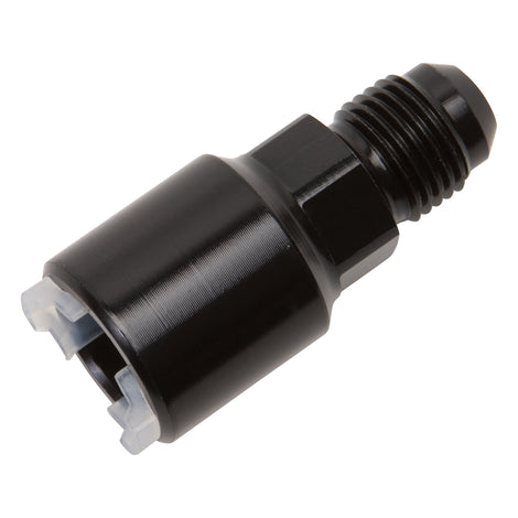 -6AN male to 3/8in SAE quick-disconnect female <br> Fitting Size: -6 AN Male x 3/8 in Female Push-On