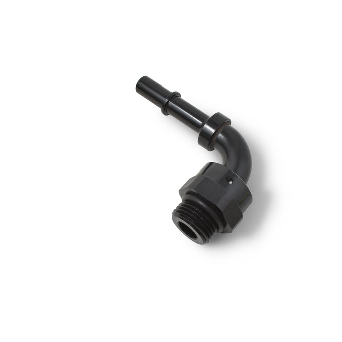 3/8 in Male x -8 Port Male 90 Degree EFI Adapter <br> Fitting Size: 3/8 in Male x -8 Port Male