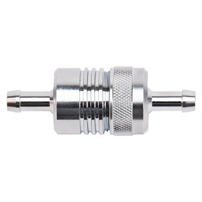 Aluminum Street Fuel Filter <br> 3in Length 1-1/8in diameter 5/16in inlet/outlet
