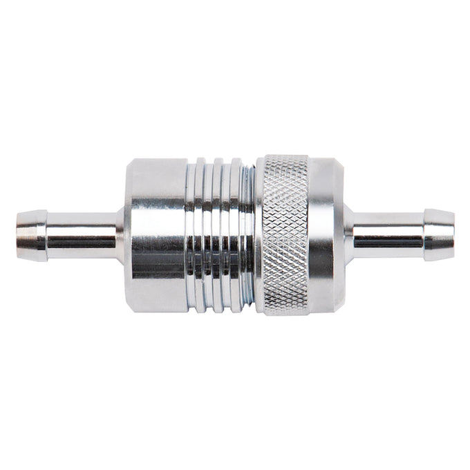 Aluminum Street Fuel Filter <br> 3in Length 1-1/8in diameter 5/16in inlet/outlet