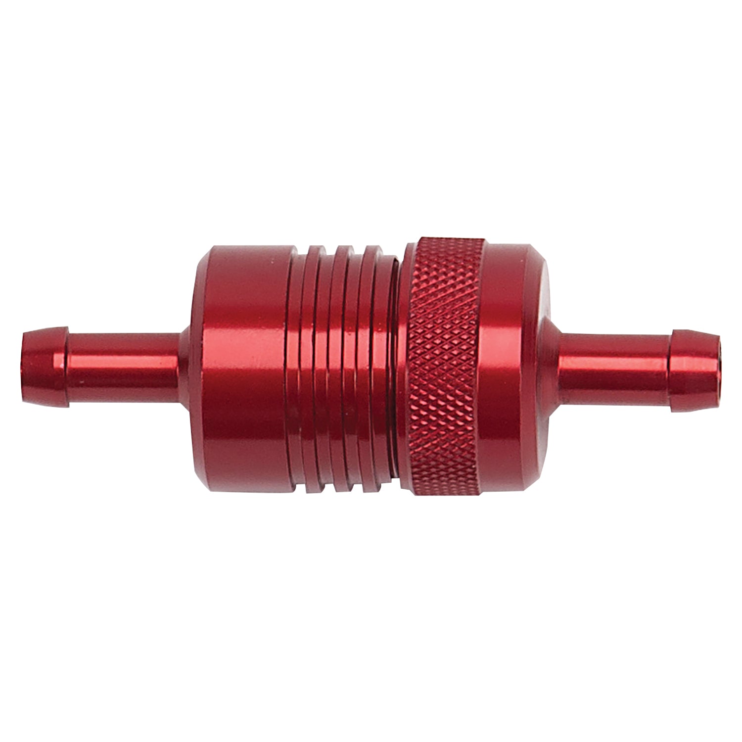 Aluminum Street Fuel Filter <br> 3in Length 1-1/8in diameter 5/16in inlet/outlet