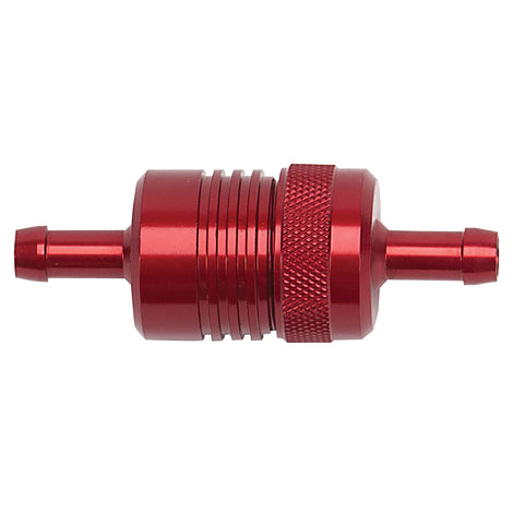 Aluminum Street Fuel Filter <br> 3in Length 1-1/8in diameter 5/16in inlet/outlet