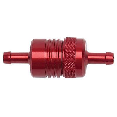 Aluminum Street Fuel Filter <br> 3in Length 1-1/8in diameter 5/16in inlet/outlet