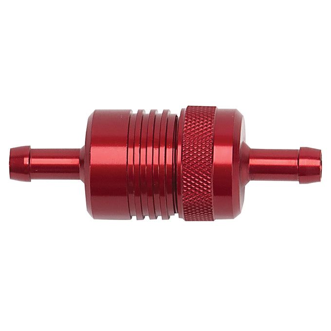 Aluminum Street Fuel Filter <br> 3in Length 1-1/8in diameter 5/16in inlet/outlet