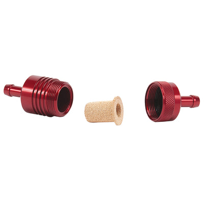 Aluminum Street Fuel Filter <br> 3in Length 1-1/8in diameter 5/16in inlet/outlet