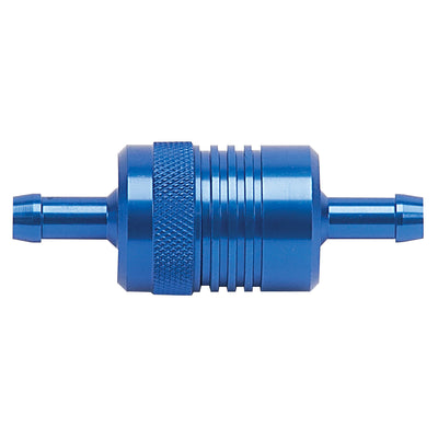Aluminum Street Fuel Filter <br> 3in Length 1-1/8in diameter 5/16in inlet/outlet