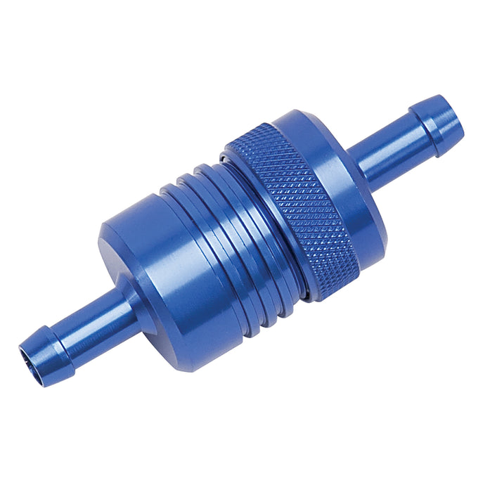 Aluminum Street Fuel Filter <br> 3in Length 1-1/8in diameter 5/16in inlet/outlet