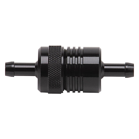 Aluminum Street Fuel Filter <br> 3in Length 1-1/8in diameter 5/16in inlet/outlet