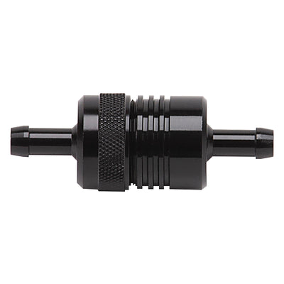 Aluminum Street Fuel Filter <br> 3in Length 1-1/8in diameter 5/16in inlet/outlet