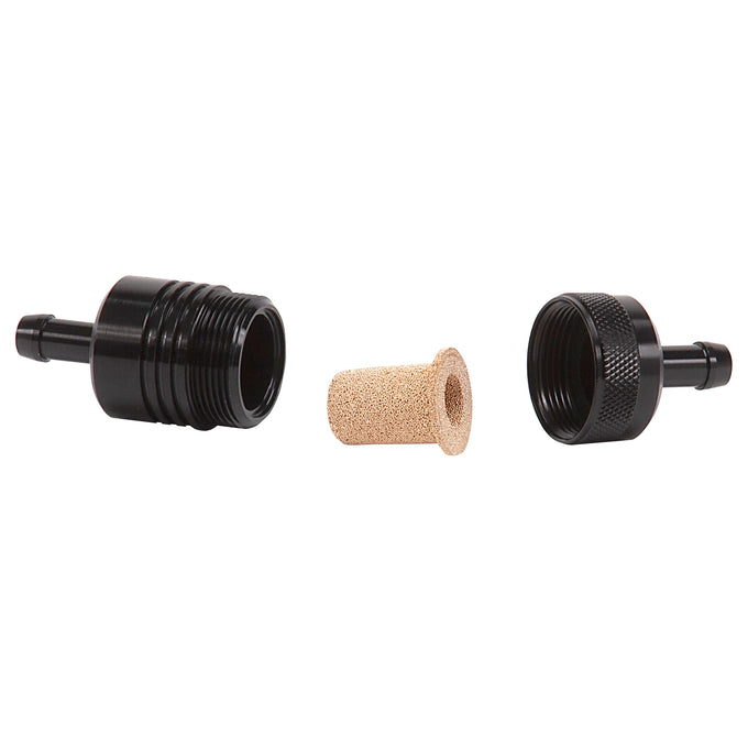 Aluminum Street Fuel Filter <br> 3in Length 1-1/8in diameter 5/16in inlet/outlet
