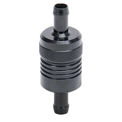 3/8in Billet Aluminum Street Fuel Filter <br> 3in Length 1-1/8in diameter 3/8in inlet/outlet