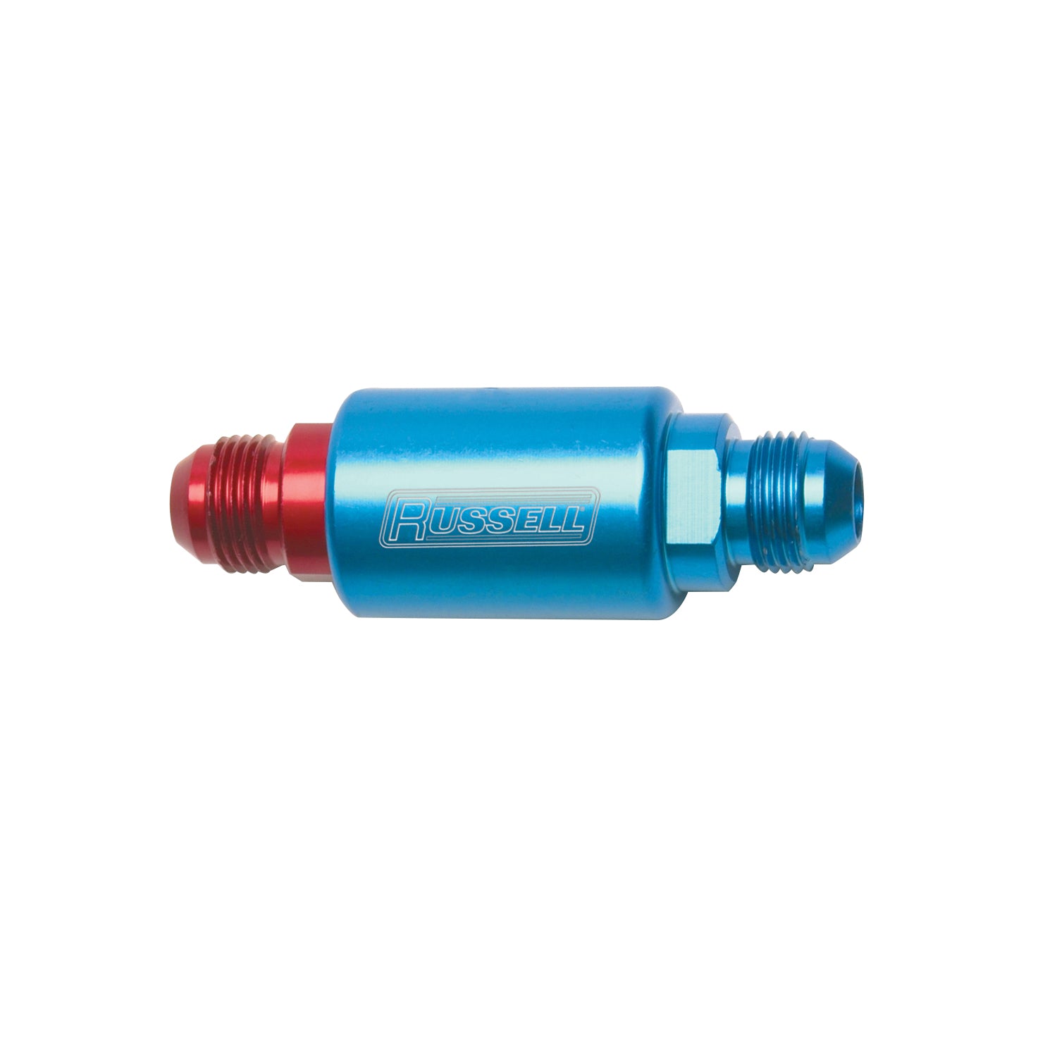 3-1/4in Length, 8AN Male In/Out Fuel Filter <br> Universal application