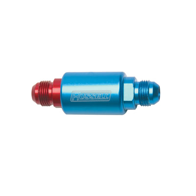3-1/4in Length, 8AN Male In/Out Fuel Filter <br> Universal application