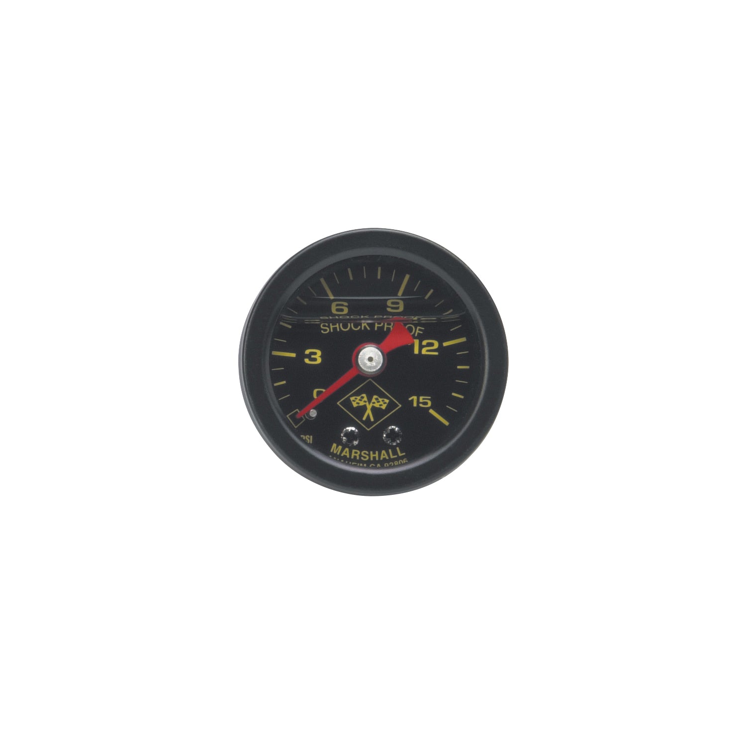 15 psi fuel pressure gauge black face and case <br> Universal application
