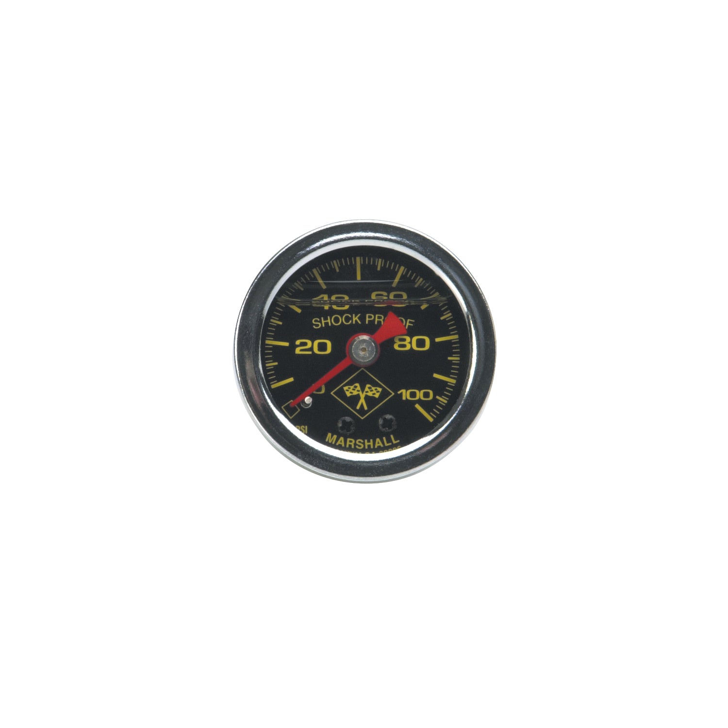 100 psi fuel pressure gauge black face chrome case <br> Universal application