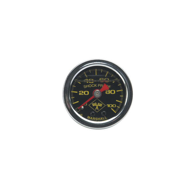 100 psi fuel pressure gauge black face chrome case <br> Universal application