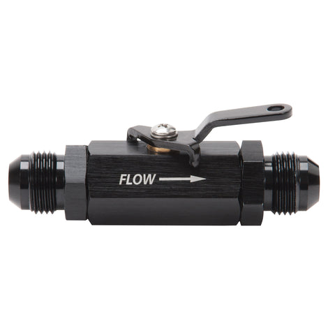 Shutoff Valve -8AN Male Black Finish <br> Universal Fit