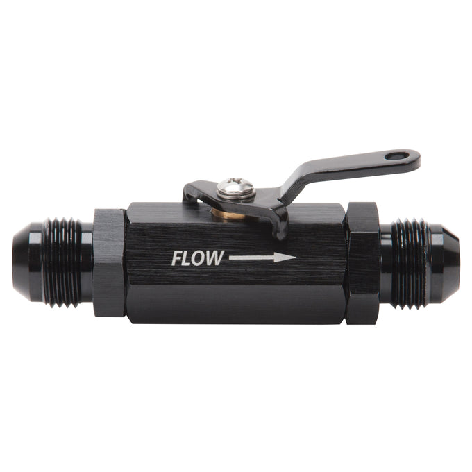 Shutoff Valve -8AN Male Black Finish <br> Universal Fit