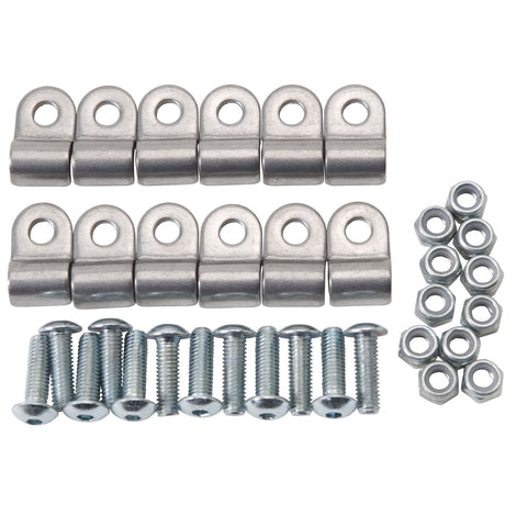 12 Pack Stainless Steel Brake Line Clamps <br> Universal application