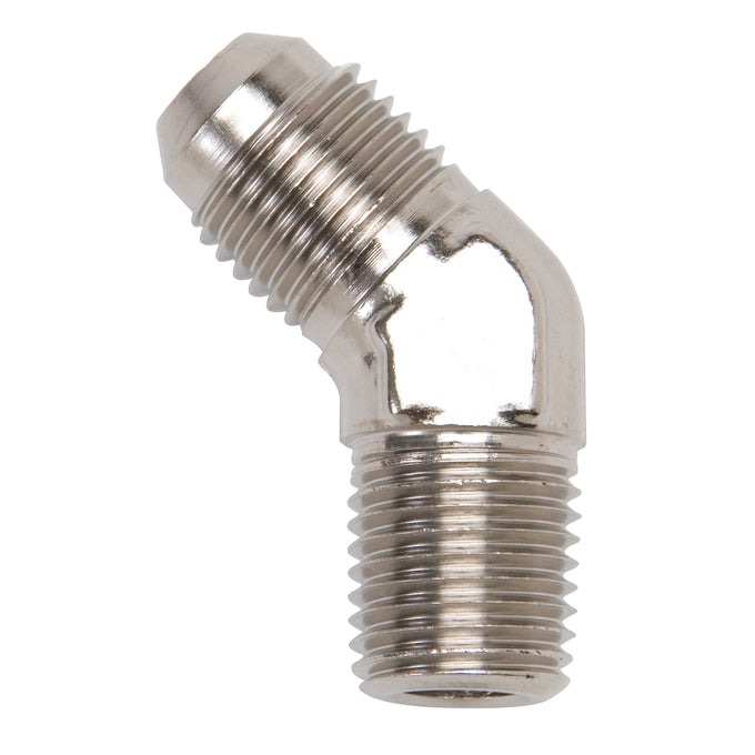 -6AN x 1/8in NPT 45 Degree Adapter <br> Fitting Size: -6 AN x 1/8in NPT