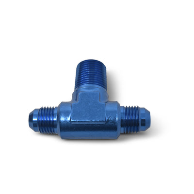 -6AN x 3/8 in NPT T Tee Adapter Fitting <br> Fitting Size: -6 AN x 3/8 in NPT