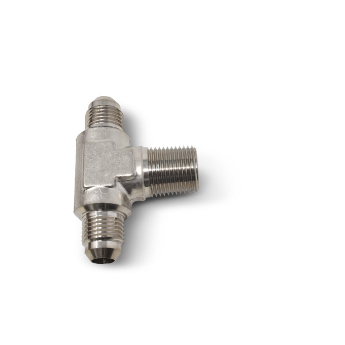 -6AN x 3/8 in NPT T Tee Adapter Fitting <br> Fitting Size: -6 AN x 3/8 in NPT