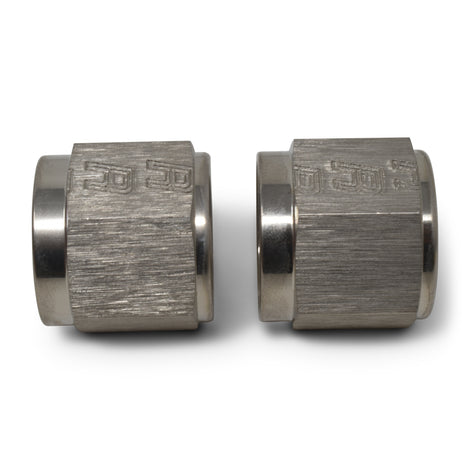 Pair -6AN To 3/8in Tube Nut Adapter Fitting <br> -6 AN Tube Nuts 3/8in diameter