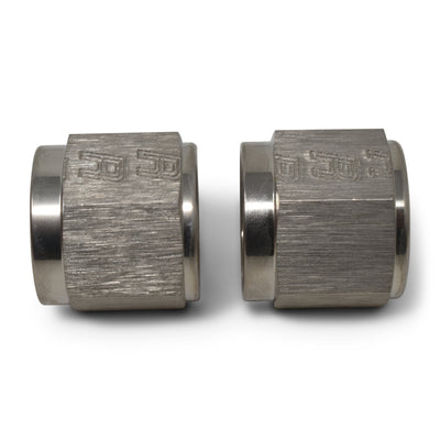 Pair -6AN To 3/8in Tube Nut Adapter Fitting <br> -6 AN Tube Nuts 3/8in diameter